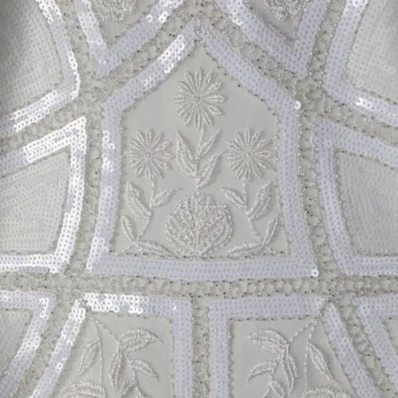 NWT Lulus Tell Me Everything White Beaded Sequin Halter Maxi Dress Size XLarge - Picture 4 of 13